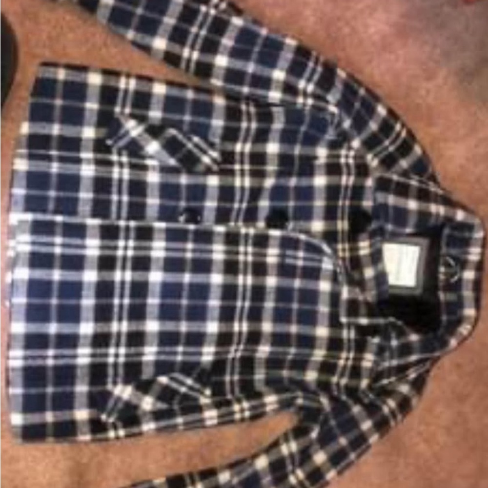 Women’s Aeropostale wool blend Plaid Jacket in Navy, black and White Sz med